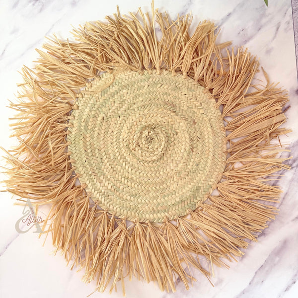 Set de table à franges en osier 52cm (1pc)