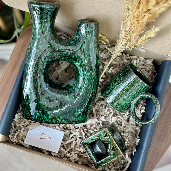 Coffret cadeau artisanal Tagdourt vert