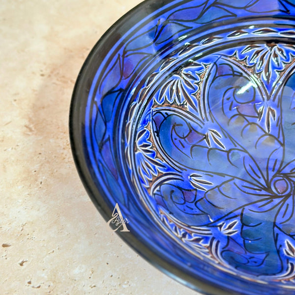 Grand Saladier Artisanal aux Motifs Nakch Marocain