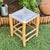 Tabouret en bois et Kittane gris - Ajbir