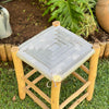 Tabouret en bois et Kittane gris - Ajbir