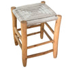Tabouret en bois et Kittane gris - Ajbir