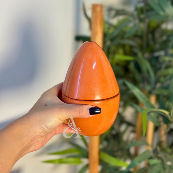 Œuf décoratif artisanal en céramique Tazdayt Terracota