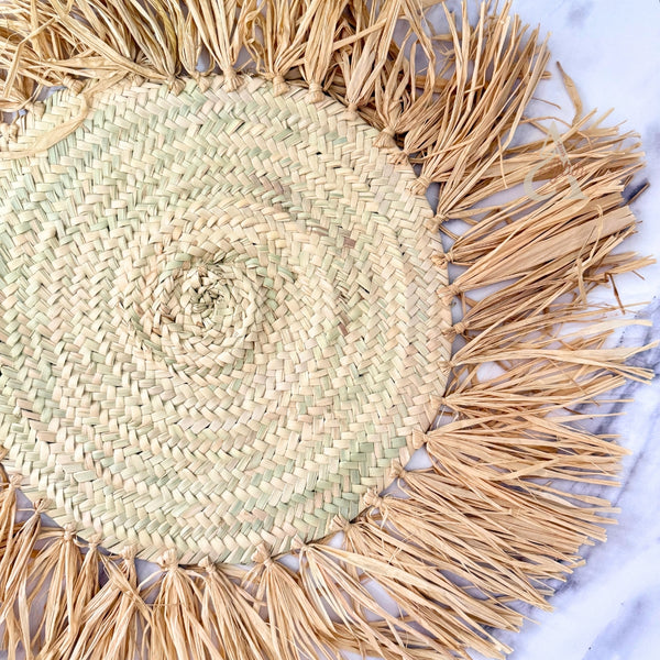 Set de table à franges en osier 52cm (1pc)