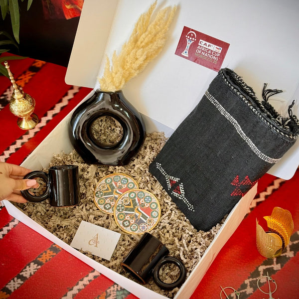 Coffret Signature Afrique du Sud – Élégance Noire & Artisanat | Édition CAF 2025