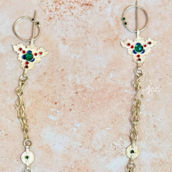 Accessoire amazigh argenté Tazerzit à broches