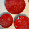 Set 3 assiettes en céramique artisanale Tizwelt Rouge
