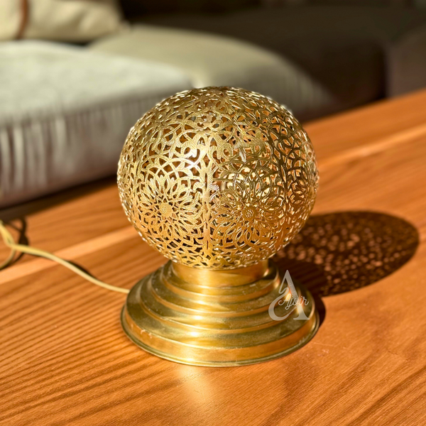 Abat-jour traditionnel en laiton doré Amalu