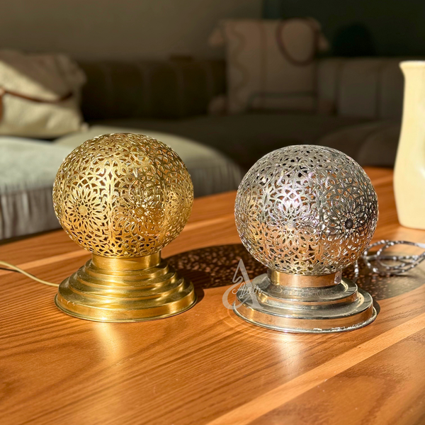 Abat-jour traditionnel en laiton doré Amalu