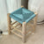 Tabouret en bois et Kittane bleu turquoise - Ajbir