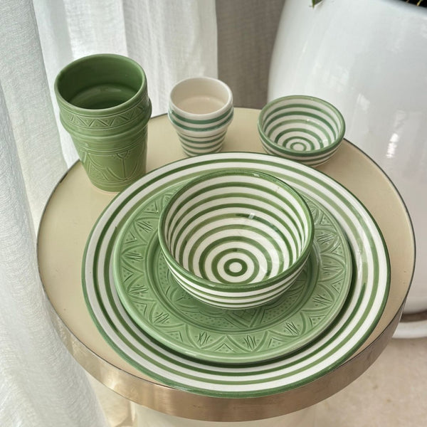 Bol rayé (Noir - Vert - Terracota) - Ajbir