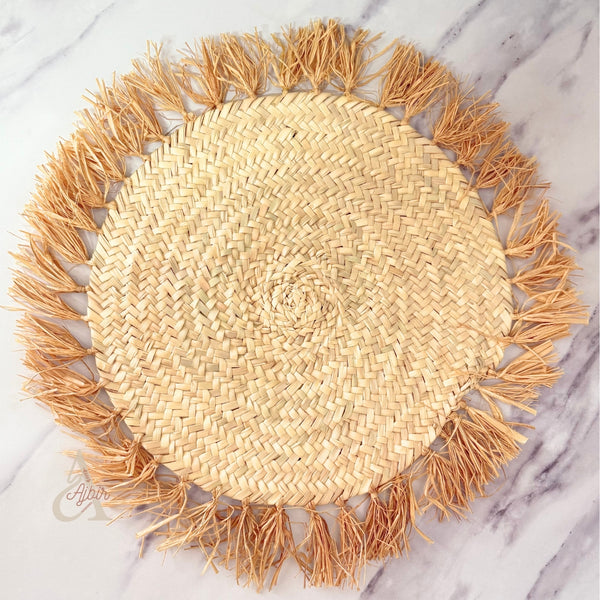 Set de table à franges en osier Tafoukt 47cm (1pc)