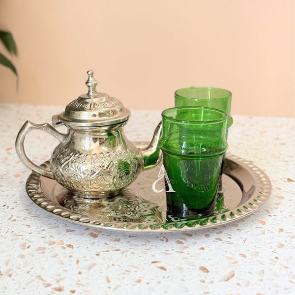 Théière artisanale bombée à pieds en laiton zwak (1 personne)