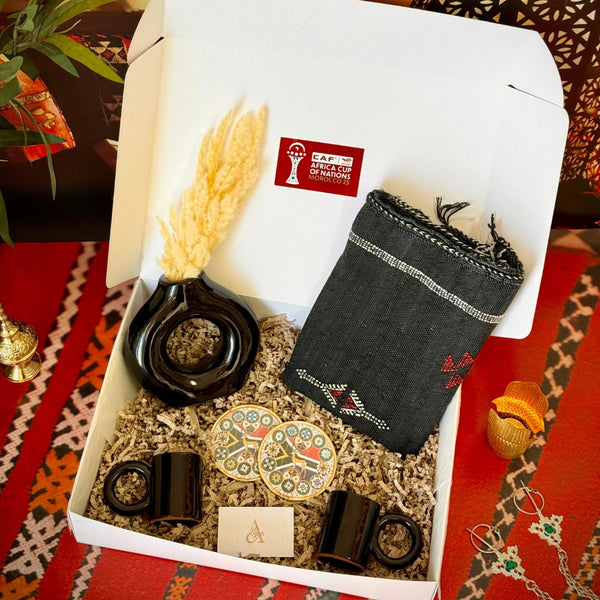 Coffret Signature Afrique du Sud – Élégance Noire & Artisanat | Édition CAF 2025