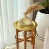 Table dorée traditionnelle artisanale Marocaine en bois et laiton 2