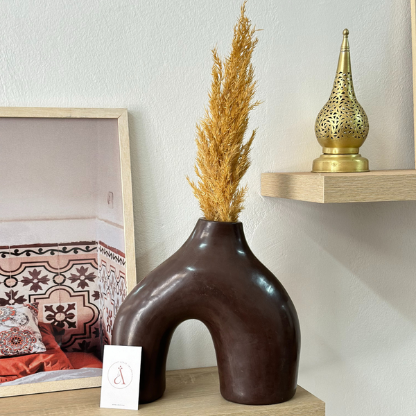 Vase artisanal Azul bombé mat