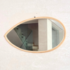 Miroir artisanal en forme de goutte/œil – Cadre en rotin naturel (2 tailles)