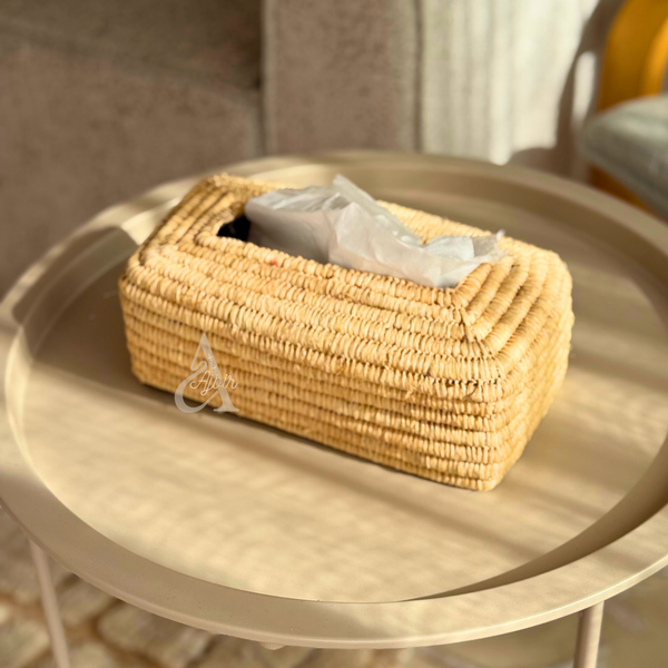 Boîte à mouchoirs en raphia