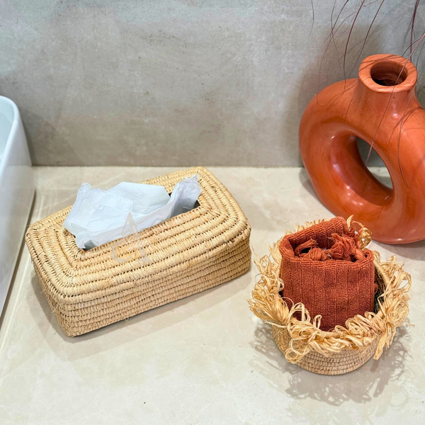 Panier Anouz à franges naturel 12cm