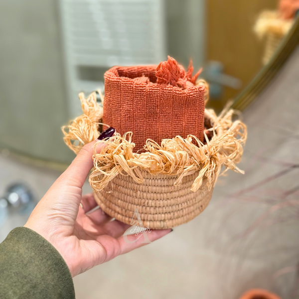 Panier Anouz à franges naturel 12cm