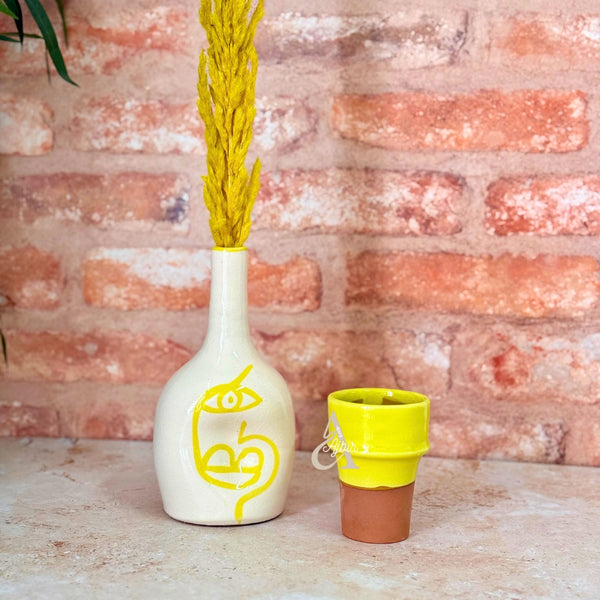 Vase bouteille Oudm jaune