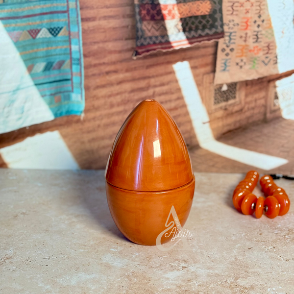 Œuf décoratif artisanal en céramique Tazdayt Terracota