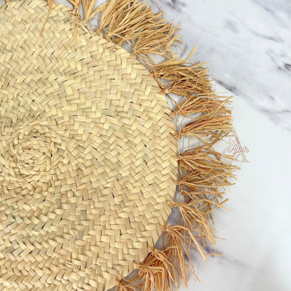 Set de table à franges en osier Tafoukt 47cm (1pc)