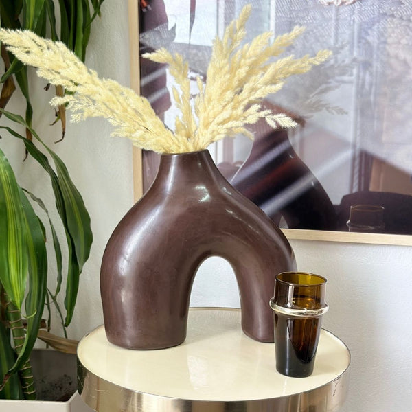 Vase azul bombé mat - Ajbir