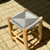 Tabouret artisanal Tazrouten bois et Kittane gris