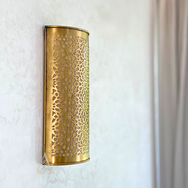 Applique murale Zellige en laiton doré