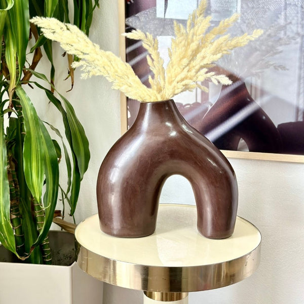 Vase azul bombé mat - Ajbir