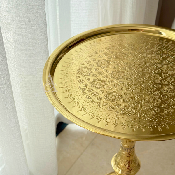 Table d'appoint artisanale 100% laiton doré