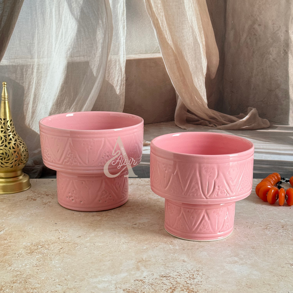 Set 2 Présentoirs à pieds Tizwelt Rose