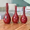 Vase bouteille bombé artisanal bordeaux