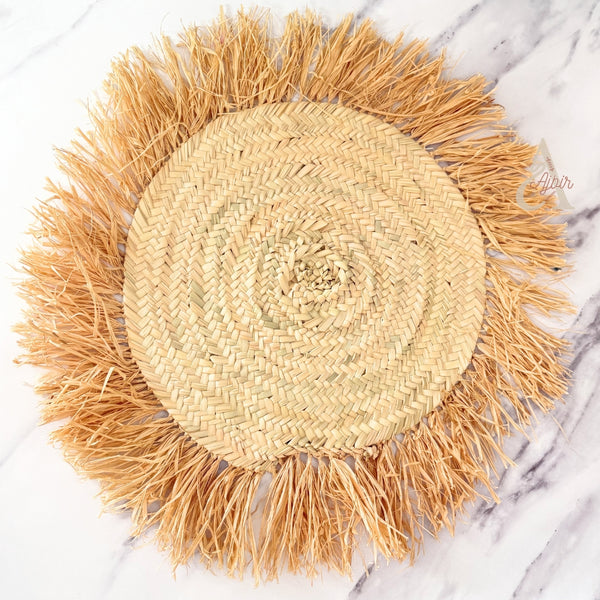 Set de table à franges en osier 47cm (1pc)