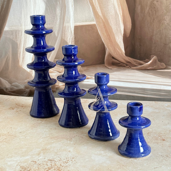 Porte bougie bleu moderne