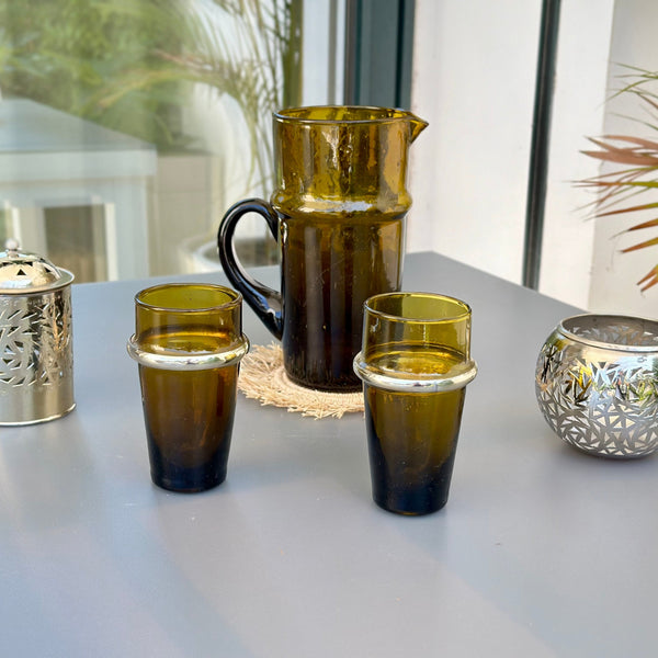 Carafe verre beldi ambre - Ajbir