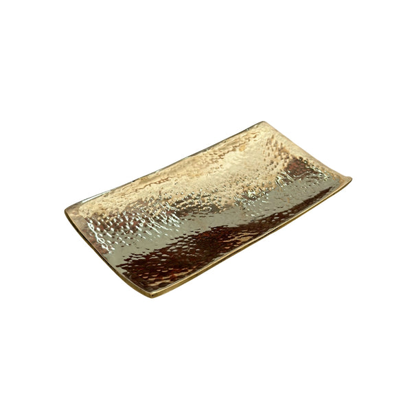 Plateau rectangulaire martelé doré - Ajbir