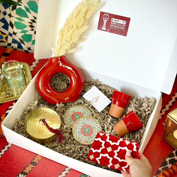Coffret Cadeau Artisanal Prestige Rouge Maroc – Édition CAF 2025