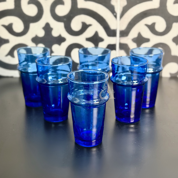 Set de 6 verres à eau/jus beldi Bleu 12cm