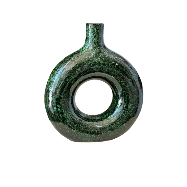Vase Tafoukt vert moucheté - Ajbir