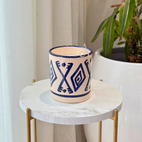 Bougie artisanale Amazigh bleue XL parfum Jasmin