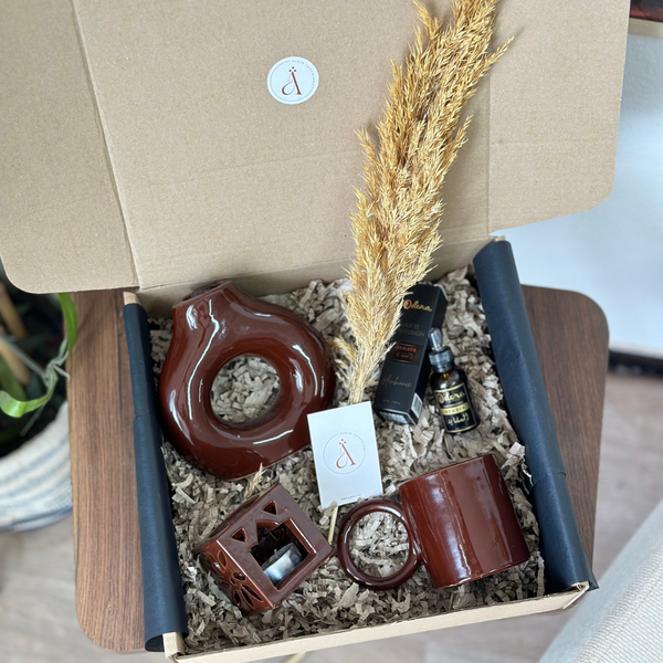 Coffret cadeau artisanal Tafoukt marron