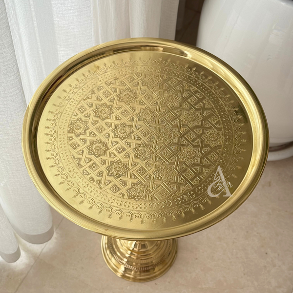 Table d'appoint artisanale 100% laiton doré