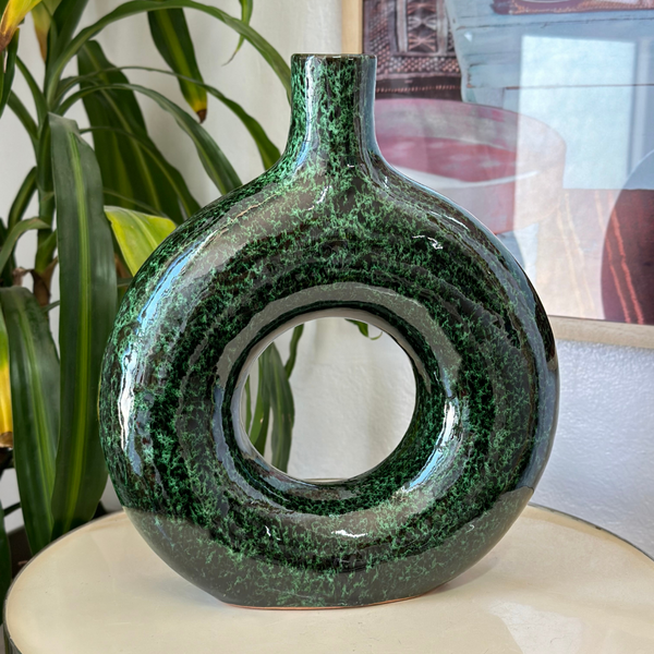 Vase Tafoukt vert moucheté - Ajbir