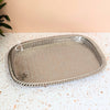 Plateau artisanal siniya à thé rectangulaire argenté