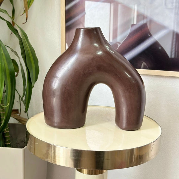 Vase azul bombé mat - Ajbir