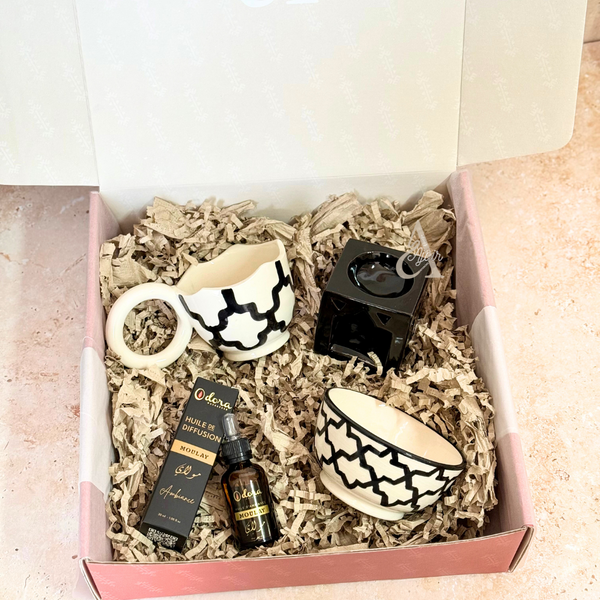 Coffret cadeau artisanal zellige bicolore