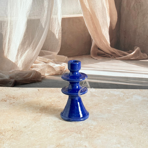 Porte bougie bleu moderne
