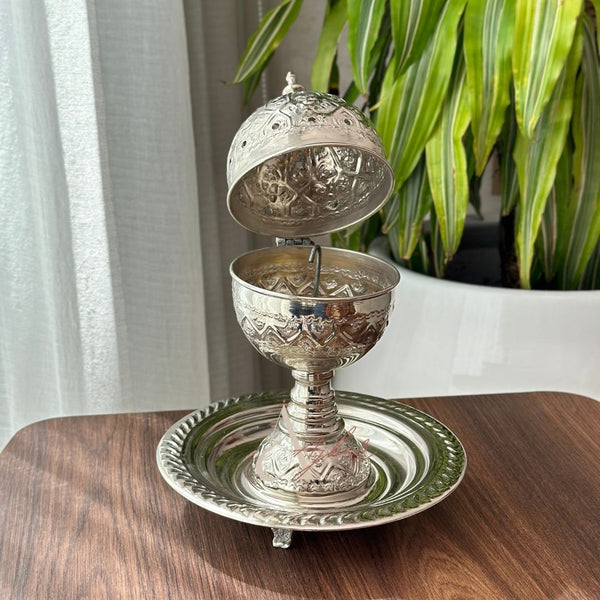 Mbikhra en laiton argentée grand modèle - Ajbir